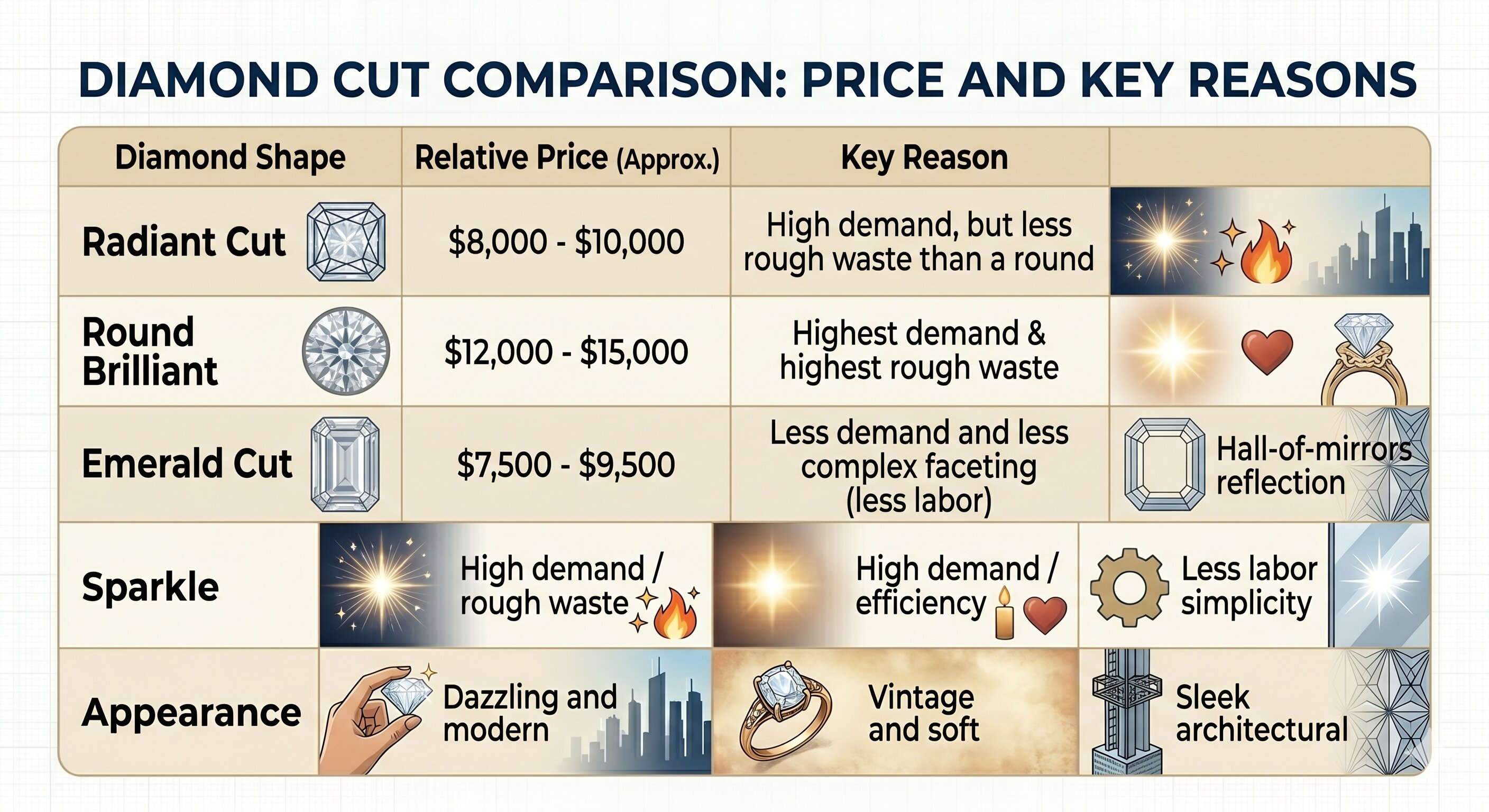 Diamond cut comparison price and key reasons